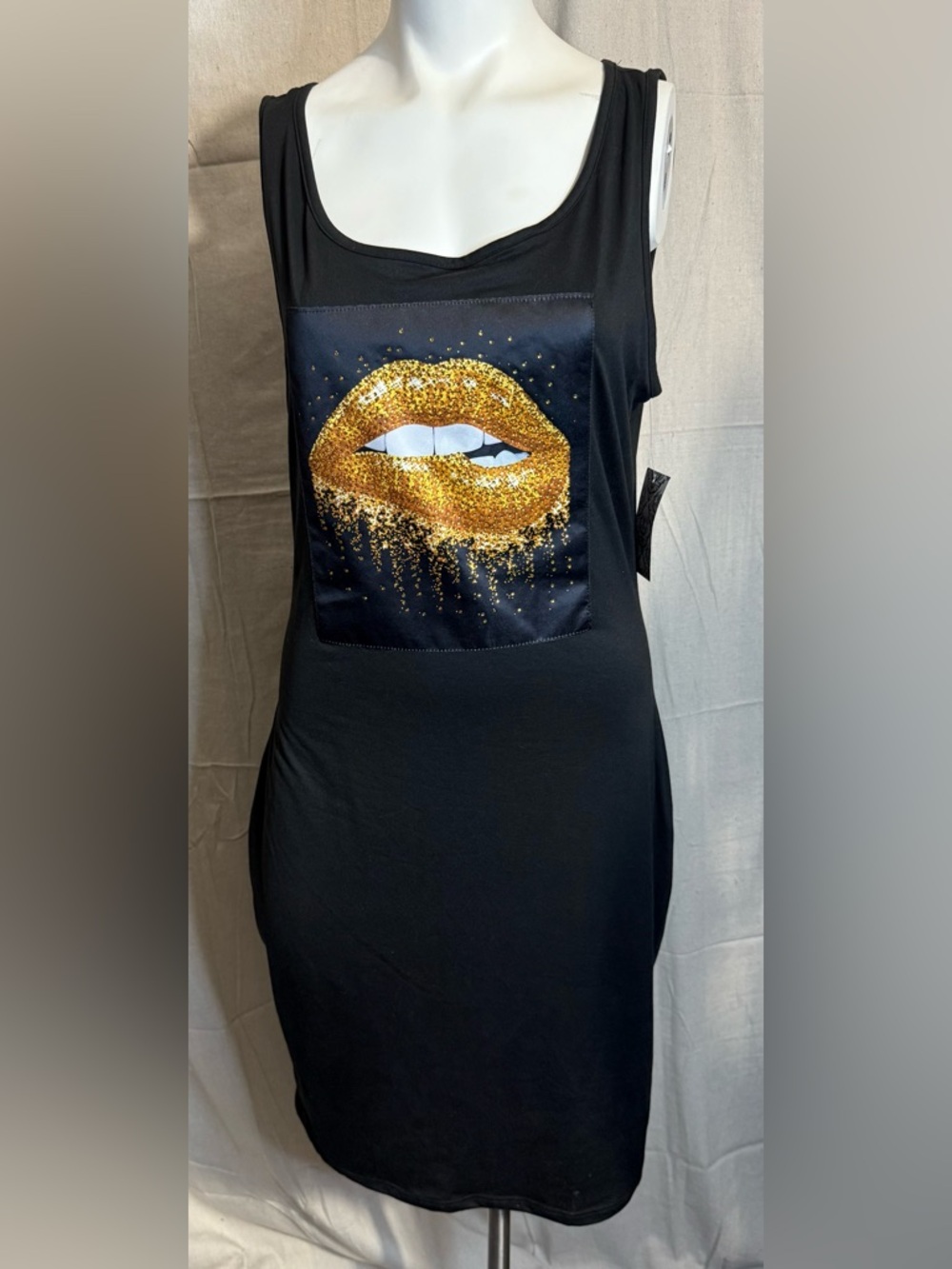 Minette Black Sleeveless Scoop Neck Dress PTP 24